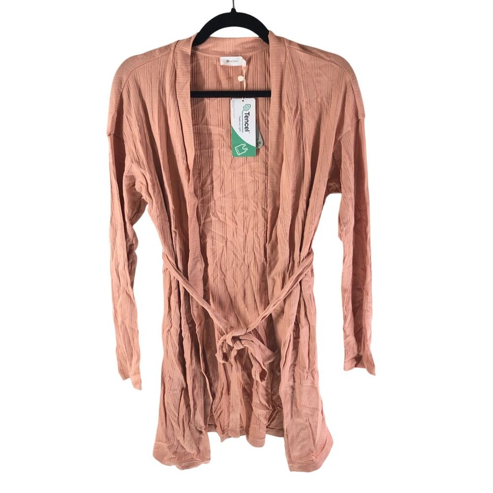 Neiwai Laid Back Ribbed Cardigan Coral Pink S